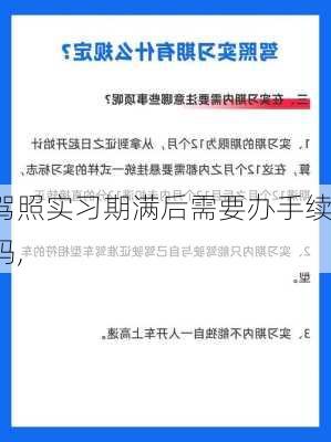 驾照实习期满后需要办手续吗,