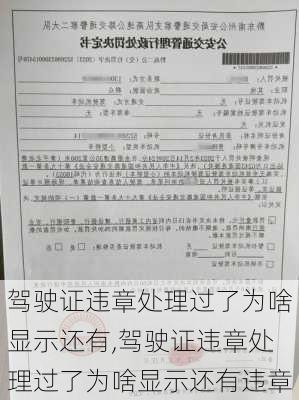 驾驶证违章处理过了为啥显示还有,驾驶证违章处理过了为啥显示还有违章